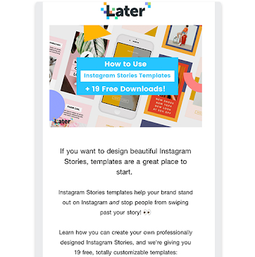 Content example from a newsletter by Later