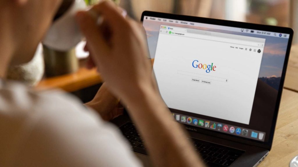 Google Search on laptop
